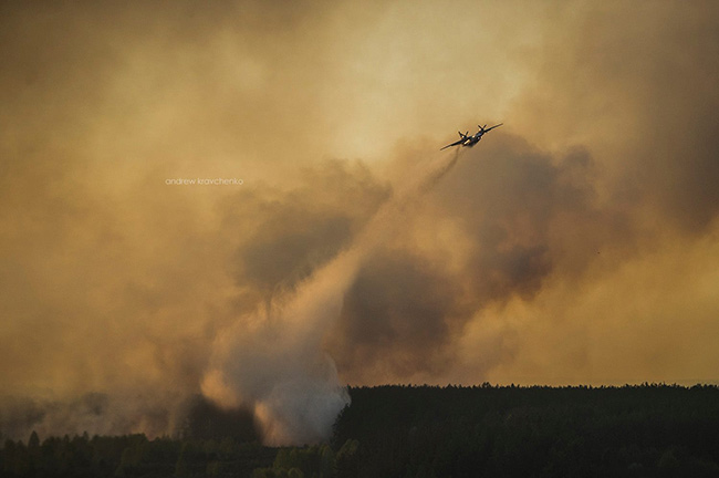 Чорнобиль, Спеціалізований авіаційний загін МНС України, Ніжин, пожежники