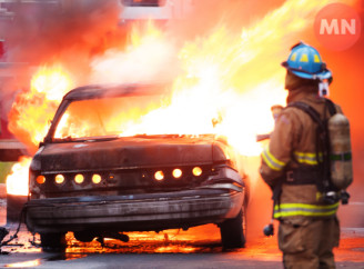 На Ніжинщині загорівся легковик через несправність газової системи