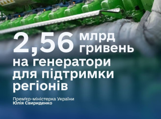 Кабмін виділяє 2,56 млрд грн на генератори для підтримки регіонів
