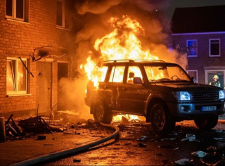 У Ніжині вночі згорів позашляховик Toyota Land Cruiser Prado