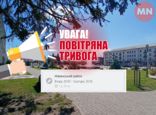 У Ніжині зафіксували найтривалішу повітряну тривогу — понад добу безперервно фото