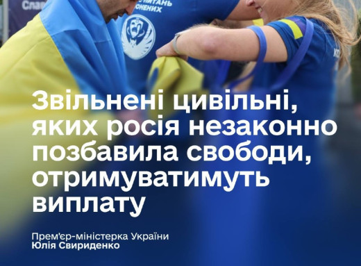 Звільнені з російського полону цивільні українці отримуватимуть разову допомогу 50 тисяч гривень фото