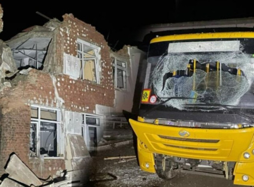 Ворог «геранями» знищив ліцей та шкільні автобуси на Чернігівщині фото