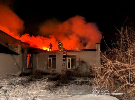 Внаслідок пожежі будинку на Чернігівщині загинуло двоє людей  фото