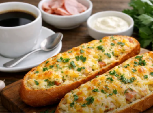 Запечений батон із сиром – простий рецепт ситного сніданку